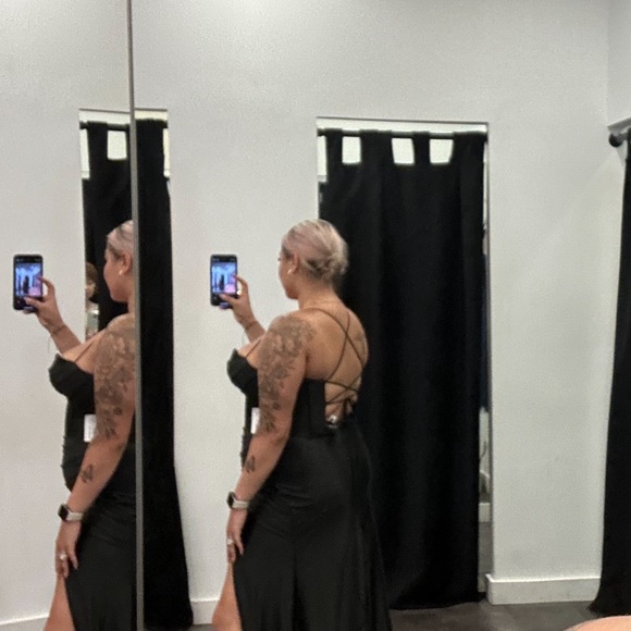 Black Cowl Neck Maxi with Boning - Picture 4 of 5